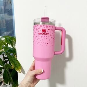 Stanley Valentine's Pink Sweet Hearts Tumbler 40oz Water Bottle